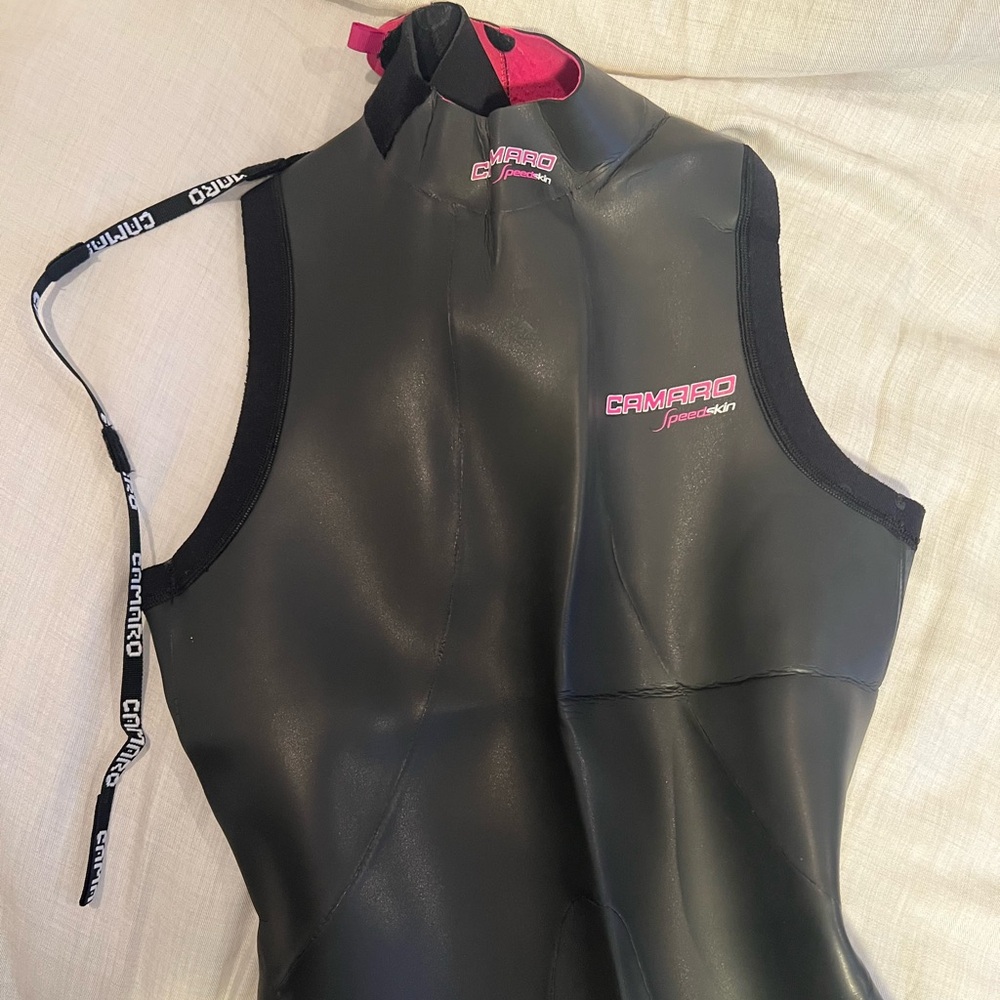 Women's Black & Pink Neoprene Swim Vest